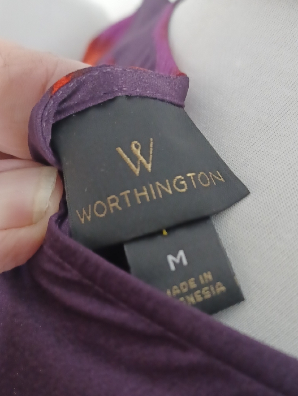 Worthington Purple Tank Top with Matching Skirt Subtle Red Accent NWT - Picture 3 of 15